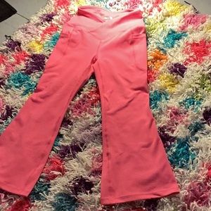 Pink flare athletic leggings XS Girls